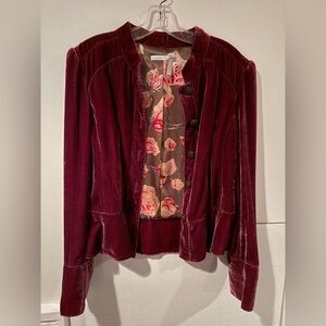 Elegant Velvet Burgundy Jacket